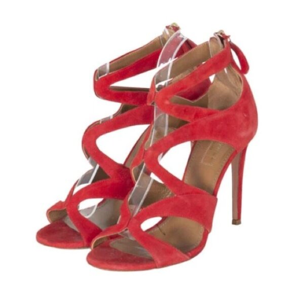 Aquazzura Melissa Suede Sandals size 8 - Picture 2 of 4